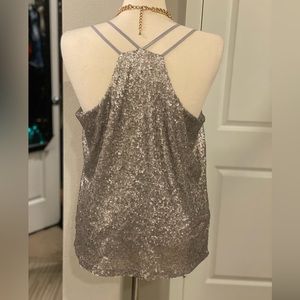 Guess silver pewter sequin top